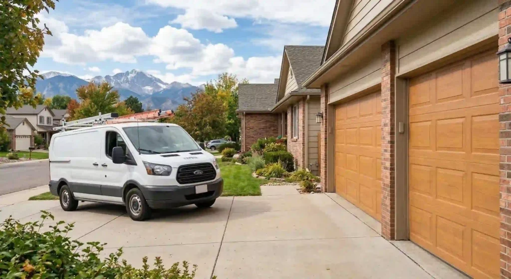 closed residential garage door exterior