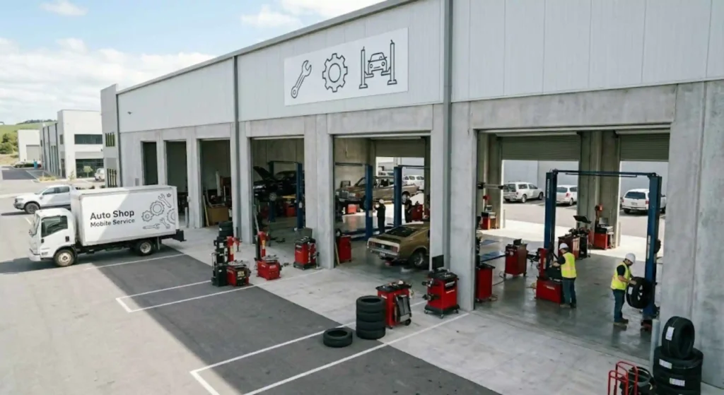 auto shop with multiple garage bays