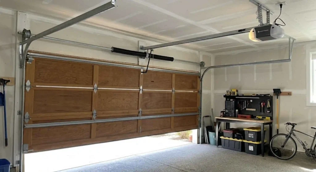 fully functional garage door opening smoothly