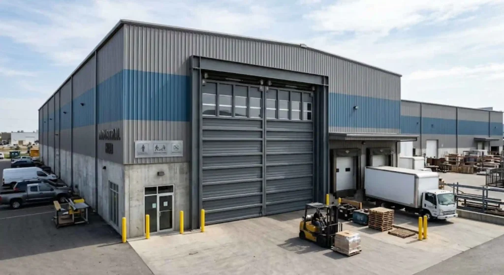 large commercial warehouse garage door